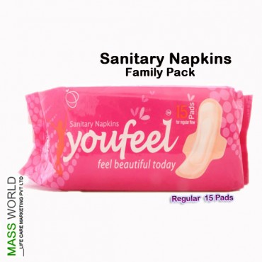 SANITARY NAPKINS - FAMILY PACK - (15 PADS)